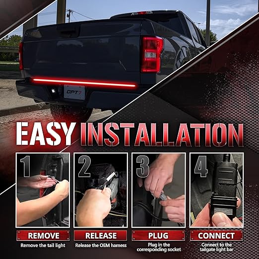 OPT7 Easy Connect Tailgate Light Bar Harness for 2018-2020 F150 Without Blind Spot Monitors – Fits 18-20 F-150 XL, XLT, Lariat, King Ranch, Raptor w/o BLIS/Backup Camera/Tow Assist Sensor