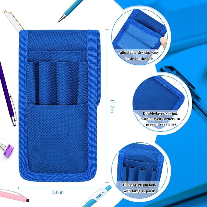 2 Pcs KATOLK Belt Pen Holder, Multifunctional Adjustable Tactical Pencil Pouch, Detachable Military Duty Pencil Sleeve Case, Can Hold Pens, Rulers and Scissors