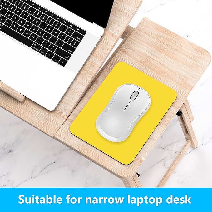 Dapesuom Small Mouse Pad, 6 x 8 Inch Thick Rubber Premium-Textured Non-Slip Portable & Washable Mini Mouse Mat for Women Men Wireless Laptops Keyboard Tray Gaming Work Computer Office Travel, Yellow