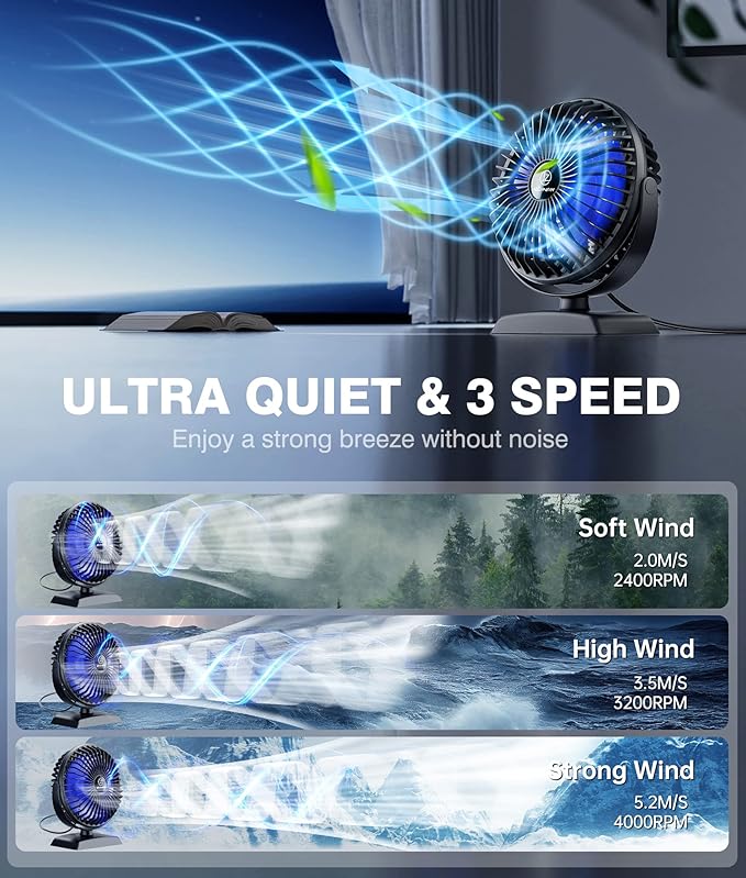 JZCreater USB Desk Fan, 2Pack USB Fan, 360 Rotation Desktop Fan with 3 Speed, Table Personal Cooling Fan, Quiet Mini Desk Fan, USB Powered, Small Fan for Home Office Bedroom Car Travel, Pink