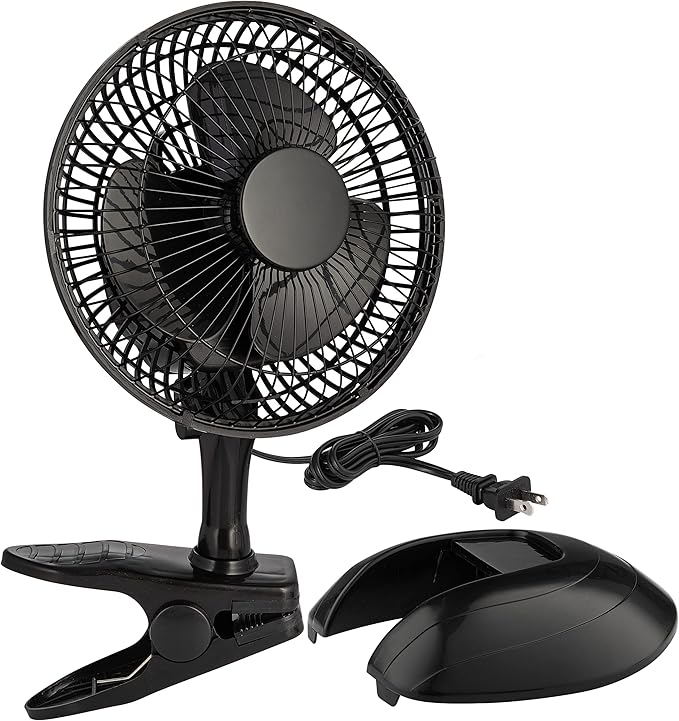 RamPro Portable Desk and Clip on Fan, 6 Inch Fans Small and Quiet Plug In, Small Personal Cooling Fan for Desk Home Bedroom Office, 2 Speed, Adjustable Tilt, Black