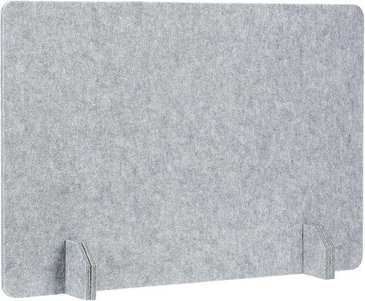 PATIKIL Desk Dividers 24" x 16", 1 Pack Desk Privacy Panel Freestanding Noise Reducing Partition Acoustic Panel with 4Pcs Support Feet for Testing Office Home Library, Cement Gray Style C
