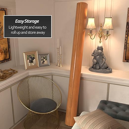 Red Lantern 7 ft. Tall Bamboo Wave Screen - Natural