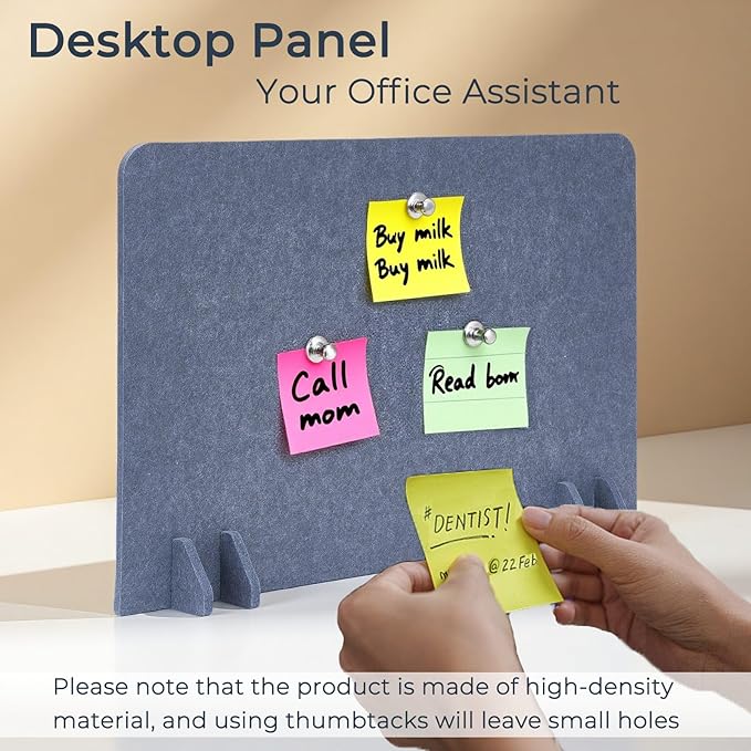 Desk Divider Privacy Panel (2 Pack) 24" x 16" - Portable Desk Partition & Dividers for Office, Home Study & School Exams - Focus Enhancing Privacy Shield - Gray