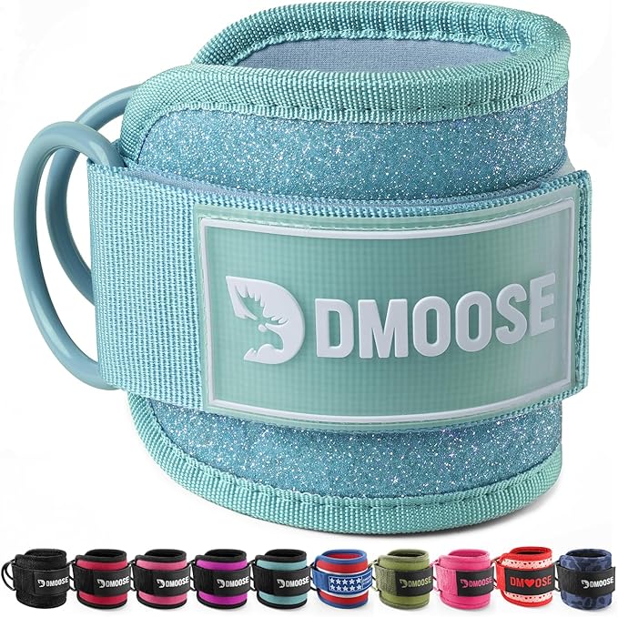 DMoose Fitness Ankle Strap for Cable Machine - One Size Fit with Premium Padding Cuffs, Ankle Bands for Working Out, Booty Workouts, Leg Extension, Hip Abductors, Kickbacks & Lower Body Exercises