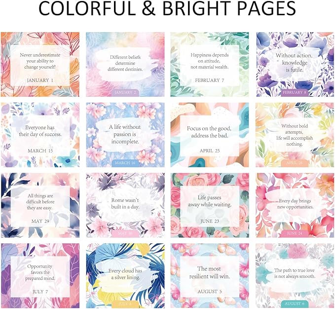 Bright Every Day Daily Flip Calendar with Inspirational Quotes - Motivational Perpetual Calendar Desk Office Home Decor for Women, Gifts Desk Accessor