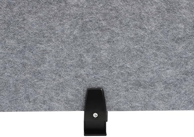 Acoustic Desk Divider, 2Pcs Tabletop Mounted Privacy Cubicle Panels, Clamp-On Polyester Fiber Felt Partition, Noise Reducing Office Partition for Workstation, Classroom, Study Area, 60 * 16in Grey