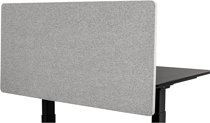 Stand Up Desk Store ReFocus Clamp-on Acoustic Desk Divider Privacy Panel That Reduces Noise and Visual Distractions (Cool Gray, 47.25" X 23.6")