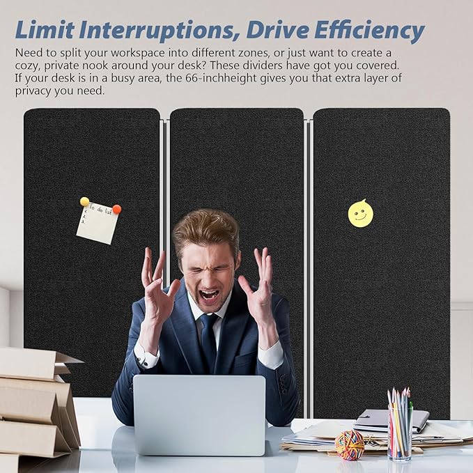 Room Divider Soundproof Privacy Panel with Wheels, 3 Panel Wall Divider (Aluminum Frame) for Room Partition, Folding Room Dividers Space Separation Office Cubicle Wall Divider Sound Proof Separator