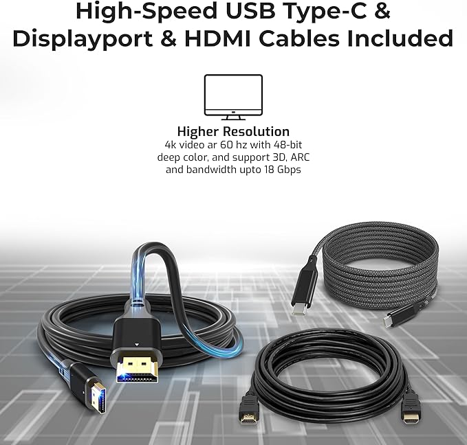 Dell WD19 Docking Station Bundle - Dell Dock with 130W Power Adaper + USB-C Cable (Renewed)