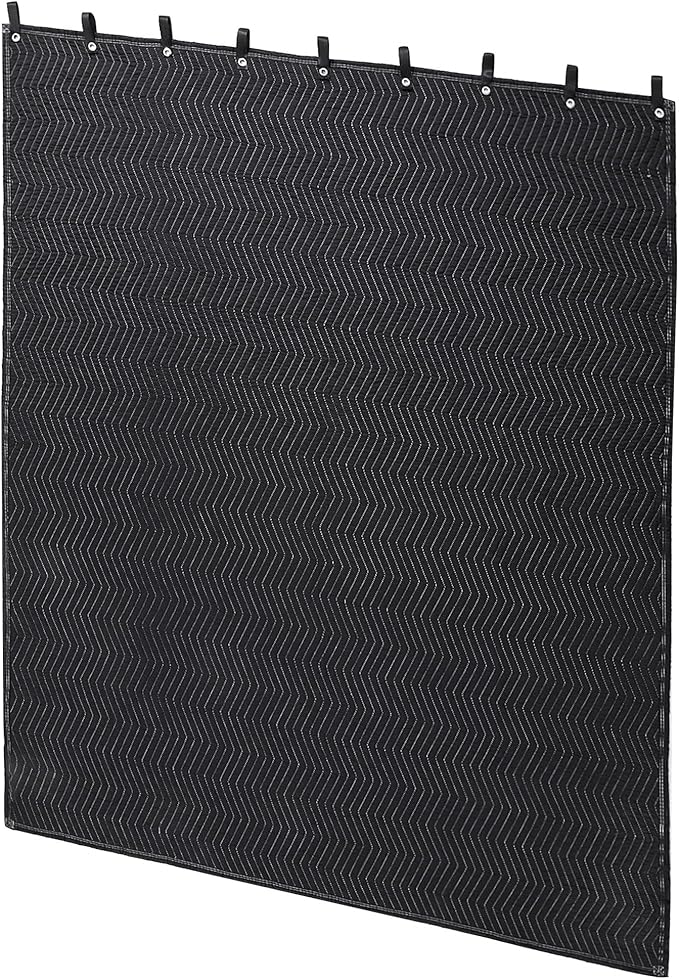 MABOZOO Studio Sound Blanket, Large Soundproof Blanket with Grommets, Heavy Duty Sound Dampening Noise Reducing Divider for Workshop, Basement, Laundry, Acoustic (Black, 80x72'')
