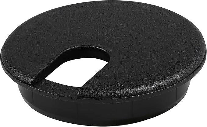 Rok Hardware 3" (76mm) Black Round Computer Desk Table Port Wire Cable Cord Organizer Hole Cover Grommet, ROKRG3BLK