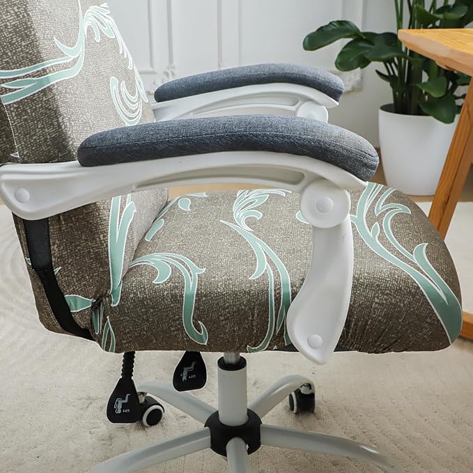 FORCHEER Patterned Large Office Chair Cover Stretch Printed Computer Armchair Slipcover for Desk Chair, Mesh Chair 1 Piece Washable Removable