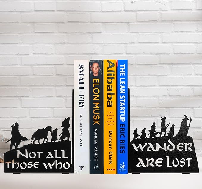 Decorative bookends for Shelves, Heavy Metal Bookends, Unique Bookends, Non Skid Book Ends, Book Stopper for Home/Office Decor/Shelves, 7 X 5.51 X 4 in/Piece (with Quote on Product)