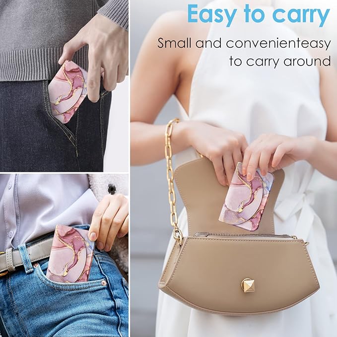Business Card Holder，PU Leather Business Card Case Color Printing Pattern Card Holder Wallet，Pockets Magnetic Credit Card Holders for Men and Women