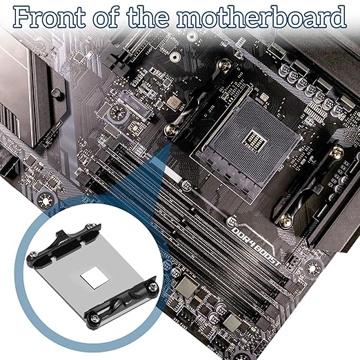 CPU Fan Bracket for AM4 Backplate, 2 Pairs AM4 Bracket Set with Screwdriver AMD CPU Fan Holder for Hook-Type Air-Cooled and Partially Water-Cooled Radiators