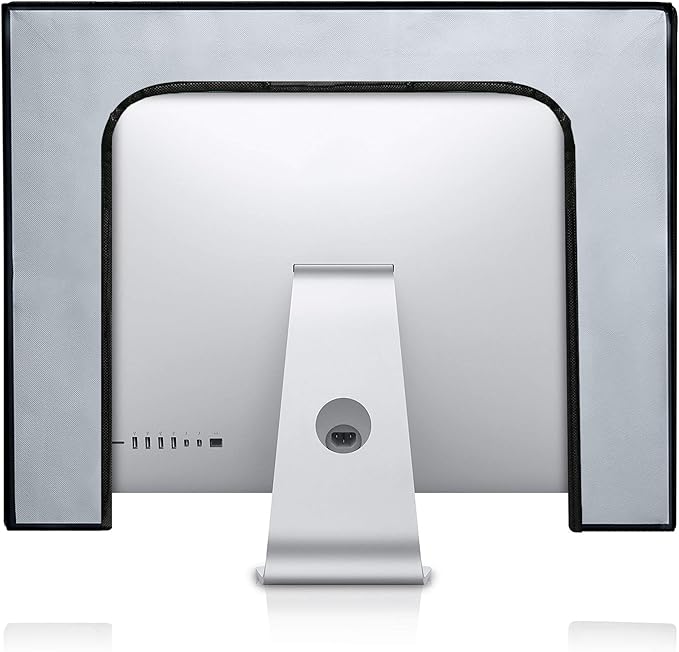 kwmobile Monitor Cover Compatible with 27-28" monitor - Dust Cover Computer Screen Protector - Light Grey