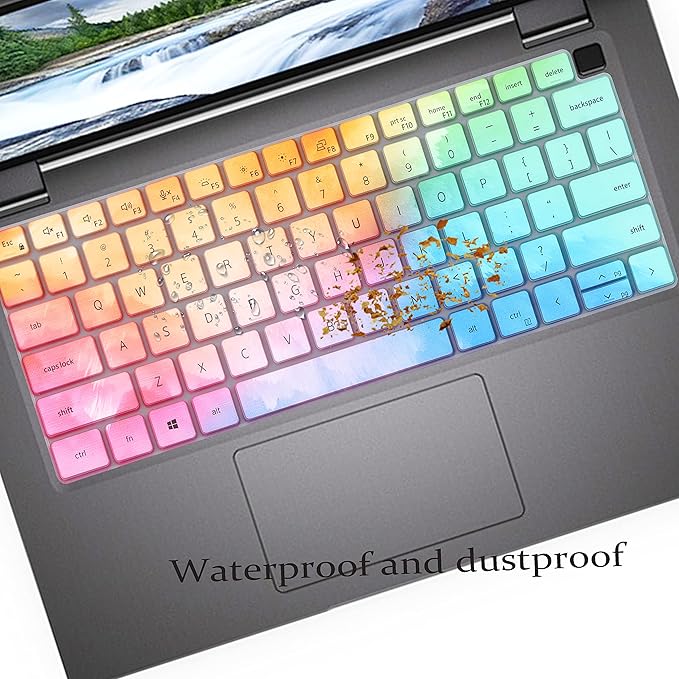 Keyboard Cover for 14 inch Dell Latitude 7430 7420 7440 7450 7410 Notebook, Latitude 5440 5431 5430 5420 3440 14", Latitude 7520 15.6", Latitude 9000 9420 9430 9510 9520 Keyboard Skin-Colorful