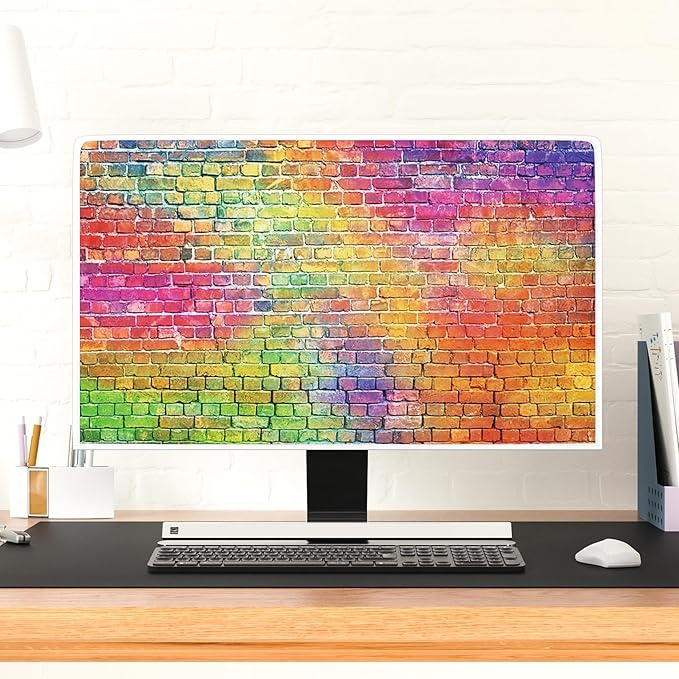 Rainbow Brick Wall Waterproof Screen TV Covers 50,51,52 Inch Full Body Cover for TV Screen Anti-Static Dustproof Protective Protective TVs Display Screen Cover for Television LED LCD OLED