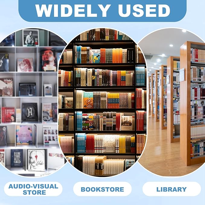 Hushee 15 Pack Acrylic Book Stand for Display Adjustable Clear Book Display Holder Easel Rack Stand for Home Office Back to School Library Bookshelf Comic Album CD Magazine Postcard Artworks