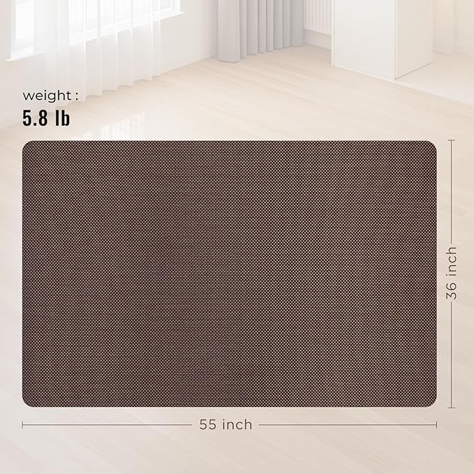 Office Chair Mat for Hard Floors,36"x55" Anti-Slip Waterproof Hardwood Floor Chair Mat,Heavy Duty Floor Protector Rolling Chairs for Home Office(Coffee)