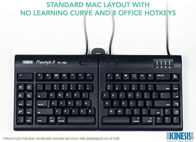 KINESIS Freestyle2 Ergonomic Keyboard w/ VIP3 Lifters for Mac (9" Separation)