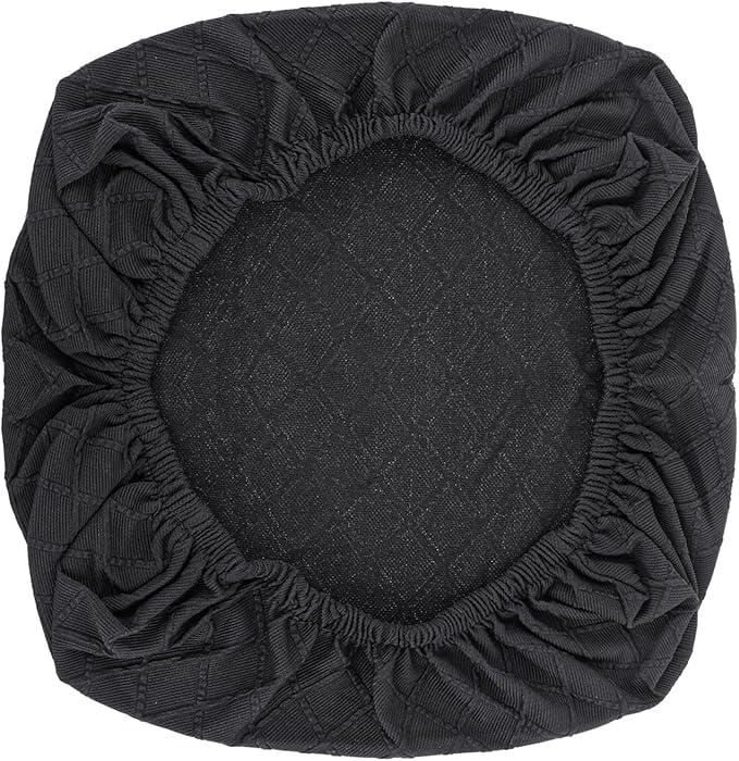 KALIONE Office Chair Cover Desk Chair Seat Cover, Elastic Stretch Chair Slipcovers Dining Room Desk Seat Cover, Removable Chair Seat Cushion Protector Slipcovers Kitchen Chair Protective(Black)