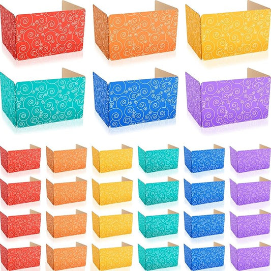 Jetec 30 Pcs Privacy Boards Corrugated Paper for Student Desks Classroom Privacy Boards for Desks Colored Desk Divider Desk Partition Trifold Panels Study Carrel for Study Teacher Classroom Office