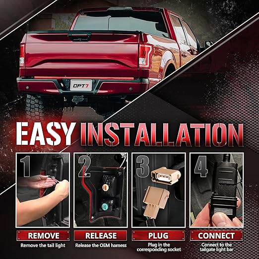 OPT7 Easy Connect Tailgate Light Bar Harness for 2015-2018 F150 Without Blind Spot Monitors – Fits 15-18 F-150 XL, XLT, Lariat, King Ranch, Raptor w/o BLIS/Backup Camera/Tow Assist Sensor