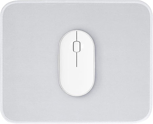 White Mouse Pad, Nice and Cute Mouse Pad, Splash-Proof Textured 10.2 x 8.2Inch, Stitched Edge Non-Slip Waterproof Rubber Mouse Pad