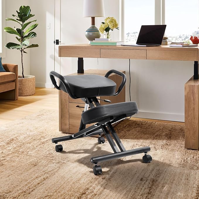 Kneeling Chair, Ergonomic Kneeling Chair, kneelings Office Chairs with Adjustable Height and Lumbar Support for Banking Meeting Room Office Home Reception,Improve Postures,