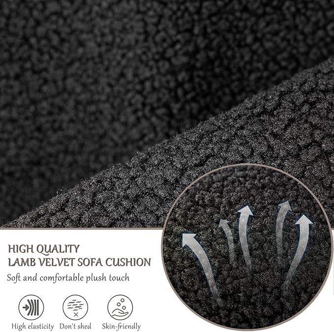 Armrest Cover, Recliner Chair Protector, Furniture Protector Slip, Side Storage Pocket, Stretch Armchair Couch Arm Rest Cover for Recliner, Chair, Sofa (Black,3 Seater(5pcs))