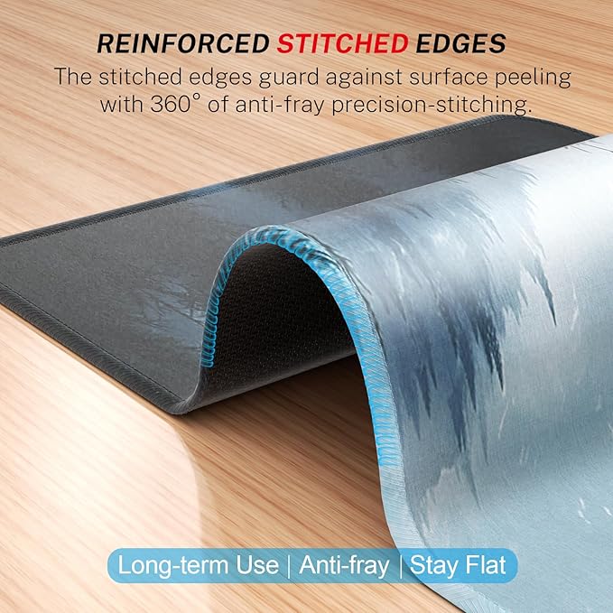 MROCO Mouse Pad [30% Larger] with Anti-Fray Stitched Edges, Premium-Textured Waterproof Surface, Non-Slip Rubber Base, Computer & Gaming Mouse Mat for Laptop, Office & Home, 8.5 x 11 in, Cloud Forest
