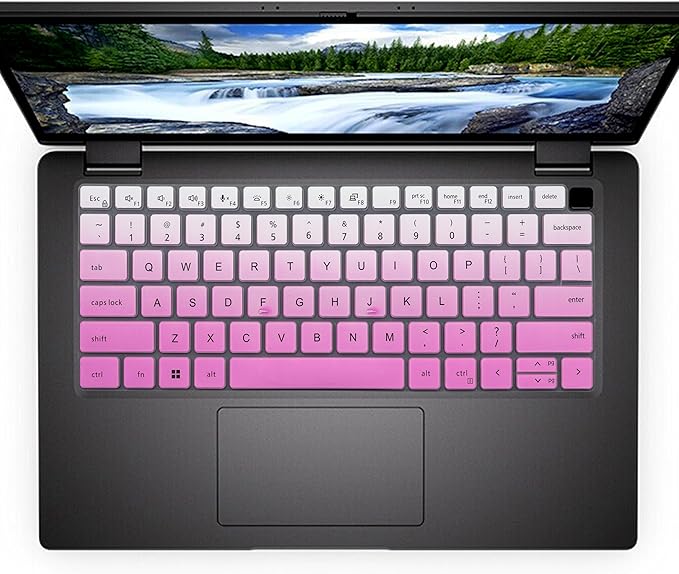 Keyboard Cover Skin for Dell Latitude 5420 5430 5431 7410 7420 7430 7440 7450 9420 9430 14", Dell Latitude 7520 9510 9520 15.6" Laptop Keyboard Protector-OmbrePurlple