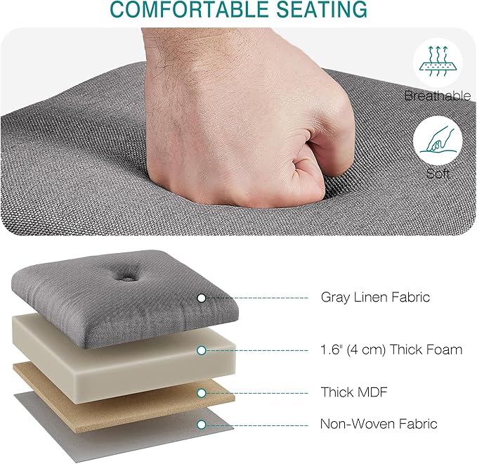 VECELO Foot Rest Under Desk at Work, Height Adjustable Rolling Foot Stool with Wheels, Cushioned Seat for Living Room, Bedroom, Home Office