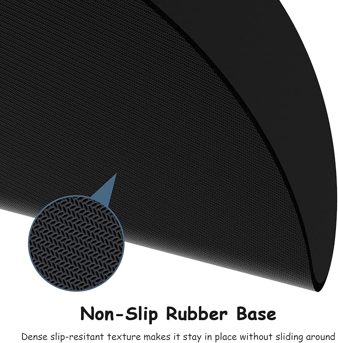 Dapesuom Small Mouse Pad, 6 x 6 Inch Thick Rubber Premium-Textured Non-Slip Portable & Washable Round Mini Mouse Mat for Women Wireless Laptops Keyboard Tray Gaming Work Computer Office Travel, Black