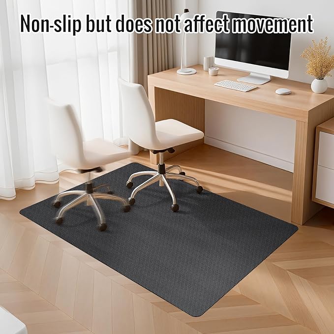 Office Chair Mat for Hard Floors,48"x60" Anti-Slip Waterproof Hardwood Floor Chair Mat,Heavy Duty Floor Protector Rolling Chairs for Home Office(Grey)