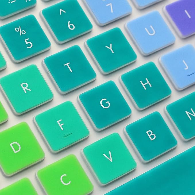 ProElife Ultra Thin Silicone Keyboard Protector Cover Skin for Apple Magic Keyboard & Magic Keyboard 2 (U.S Version, Model: MLA22L/A-A1644, Without Numeric Keypad) (Rainbow)