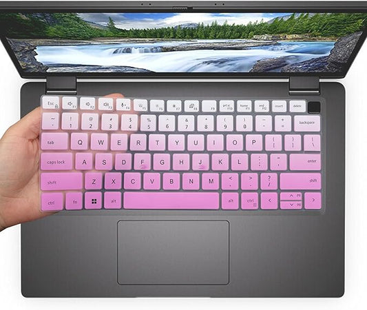 Keyboard Cover Skin for Dell Latitude 5420 5430 5431 7410 7420 7430 7440 7450 9420 9430 14", Dell Latitude 7520 9510 9520 15.6" Laptop Keyboard Protector-OmbrePurlple