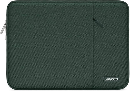 MOSISO Laptop Case 15 inch, 15 inch Laptop Sleeve Compatible with MacBook Air M5 A3448 M4 A3241 M3 A3114 M2 A2941 2026-2023, Dell XPS, Polyester Vertical Computer Sleeve Bag with Pocket,Midnight Green