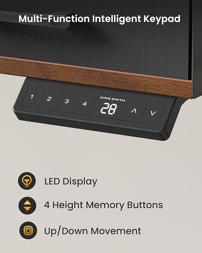 Electric Standing Desk with Keyboard Tray, 55x24 Inches Height Adjustable Stand up Desk with 2 Drawers, Ergonomic Sit to Stand Table with Storage Monitor Stand, Black Walnut