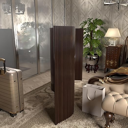 Red Lantern 4 ft. Short Bamboo Wave Screen - Dark Mocha