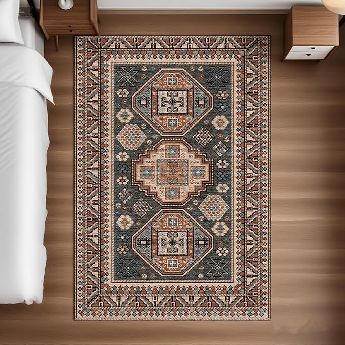 SALLOUS Chair Mat for Hard Floors, 60" x 75" Office Chair Mat for Hardwood Floor, 0.16'' Thicker Slip Resistant Floor Protector Desk Rug for Home, Floor Mat for Gaming Chairs (Vintage Red-Brown)