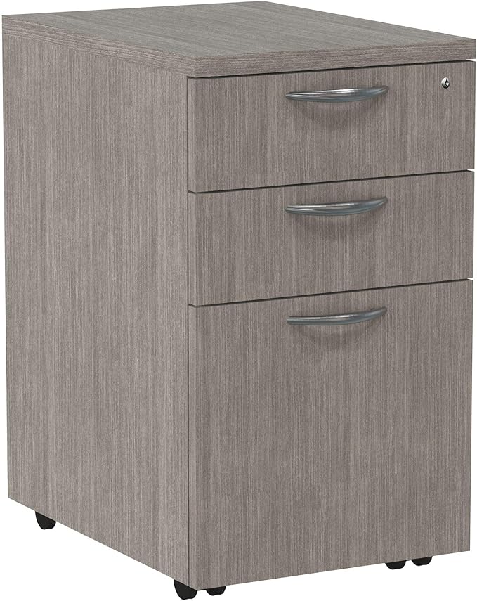 Alera Alera Valencia Series Mobile Pedestal File, Left/Right, 3-Drawer: Box/Box/File, Legal/Letter, Gray, 15.88 x 20.5 x 28.39