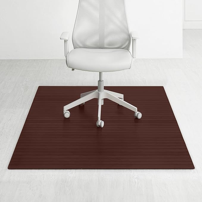 Anji Mountain Office Chairmat Thickest & Sturdy Bamboo Chairmats Highly Premium Quality Anti-Slip Heavy Duty for Multi-Purpose Hardwood Floor Office & Home Floor Protector Office Chair mat-5mm Thick