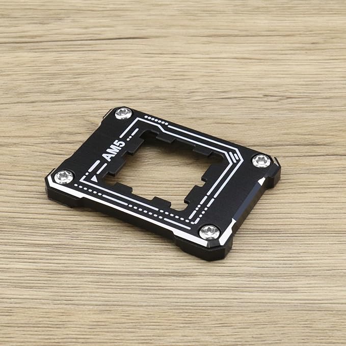 AM5 CPU Holder AM5 Anti-Bending Contact Frame with 4Pcs Screws & 1x Screwdriver Corrective Anti-Bending Fixing Frame 75x56mm/ 2.95x2.2in Black