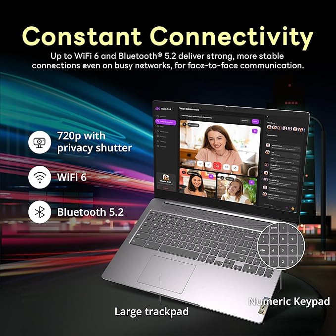 Lenovo IdeaPad 3i 15.6" FHD Chromebook, Intel Celeron N4500, 4GB LPDDR4x, 1TB Storage (64GB eMMC+1TB Docking Station Set), Intel UHD Graphics, Numeric Keypad, Wi-Fi 6, Chrome OS, Arctic Grey