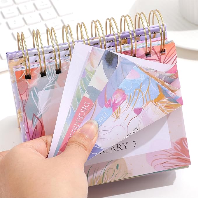 Daily Flip Calendar with Inspirational Quotes - Motivational Perpetual Calendar Desk Office Home Decor for Women, Gifts Desk Accessories for Girls Positive Affirmations