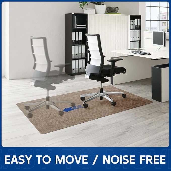 Office Chair Mat for Hardwood & Tile Floor, 46" x 60"Anti-Slip Desk Chair Mat, Easy Glide Floor Protector for Rolling Chairs, Floor Mat for Office Chair for Home Office (Dark Brown)