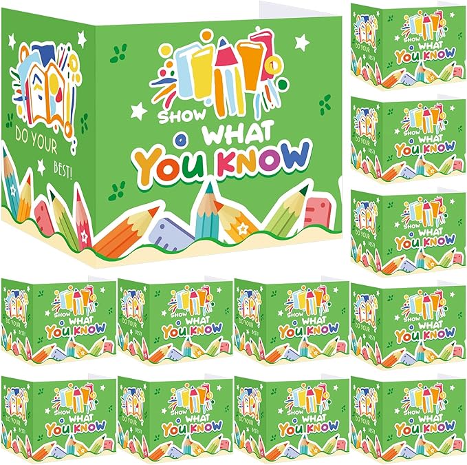 Zhehao 12 Pcs Desk Dividers for Students, Privacy Folders Boards Bright Colored Testing Dividers Panels for School Classroom Student Teacher Desks, 15.76 x 13.3 x 11.8 Inches(What You Want)